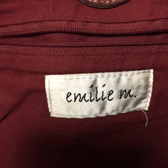 EMILIE M. Faux Suede Rust & Brown Tote Bag - Picture 4 of 7